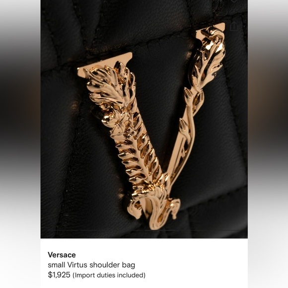 🌟SOLD🌟 NWT Versace Virtus Black Quilted Shoulder Bag - Picture 9 of 11